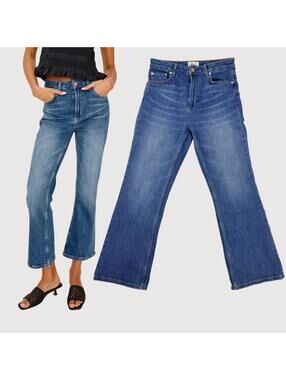 Rails Sunset Crop Slim Flare Jeans High Rise Medium 28